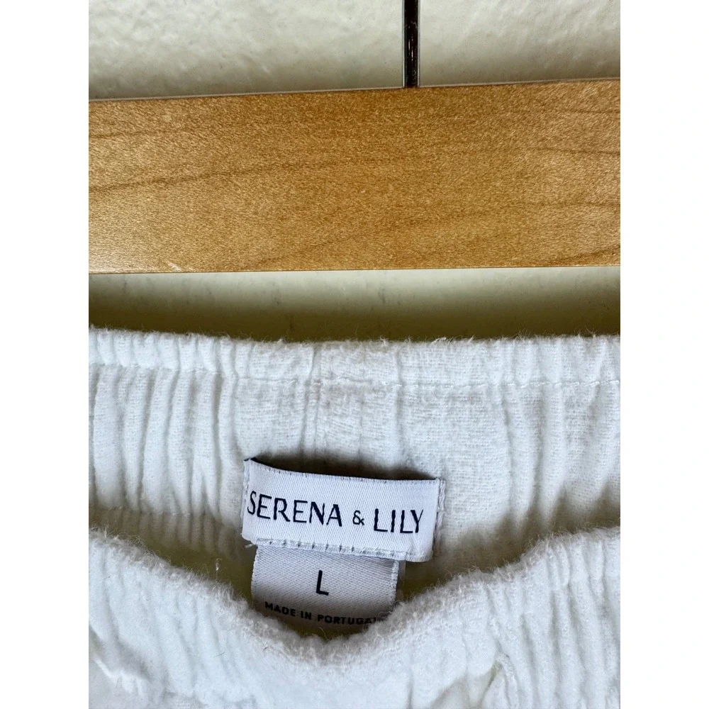 Serena Lily Pajama Pants Womens Large Cotton‎ Coastal Minimalist Cottagecore